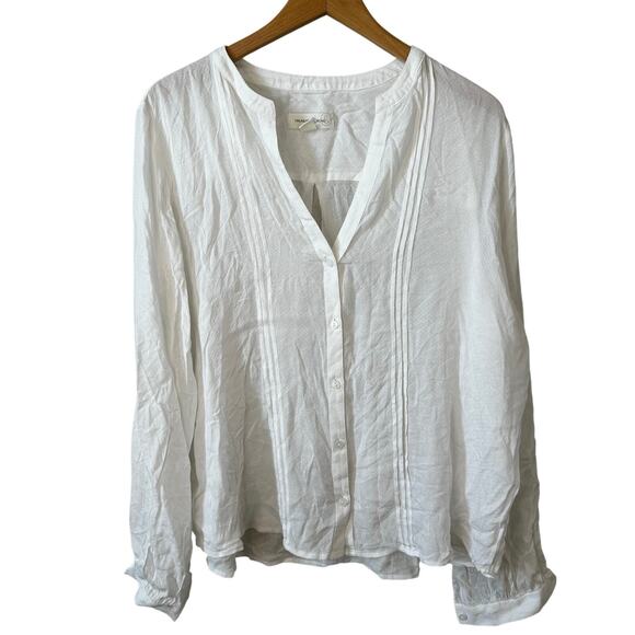 Treasure & Bond Nordstrom New Womens Long Sleeve Button Blouse White Size Large - Picture 2 of 9